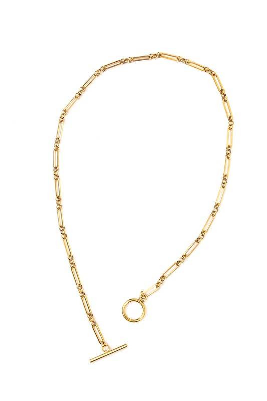 18K STAINLESS STEEL TOGGLE CHAIN NECKLACE